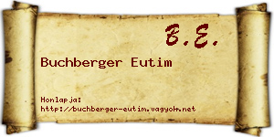 Buchberger Eutim névjegykártya